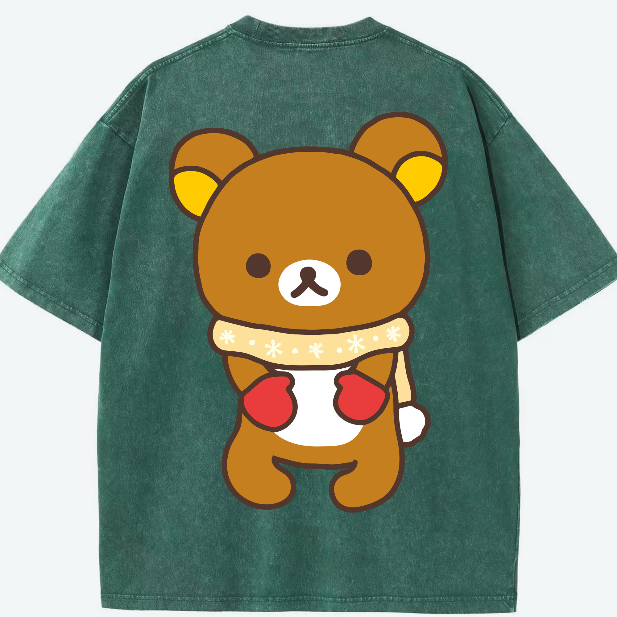 （画像用） リラックマ リラックマ キイロイトリ Rilakkuma Korilakkuma Kiiroitori 綿100% ヴィンテージ風 半袖Tシャツ（背面プリント）